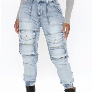 FASHION NOVA Utilize Your Skills Denim Joggers